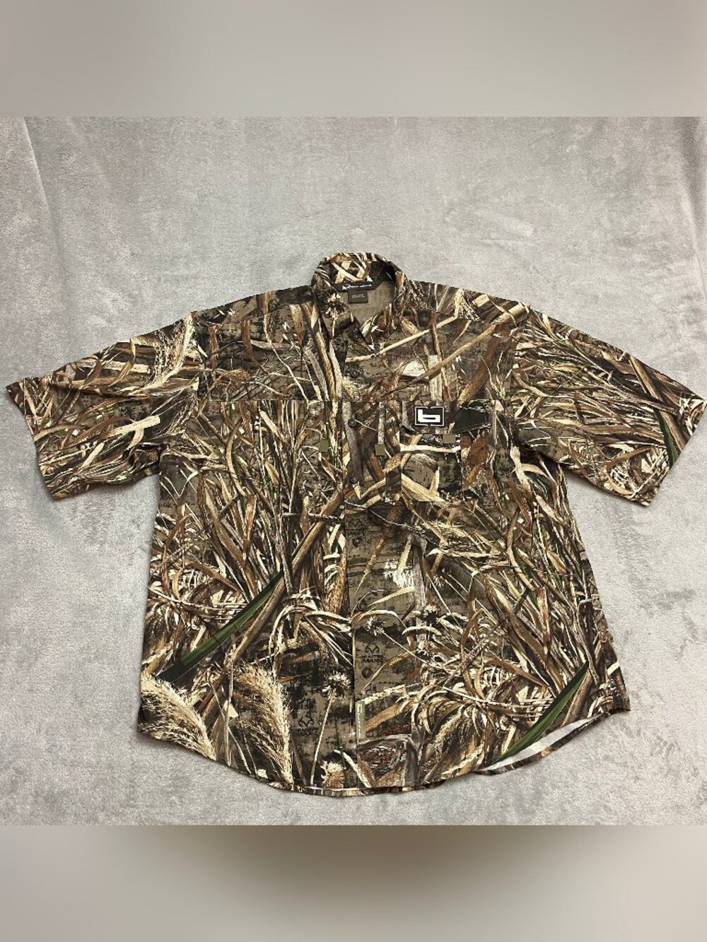 Banded Shirt Mens XL Brown Realtree Max-5 Camo Short Sleeve Button Up Hunting